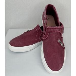 Blowfish Malibu Mariachi Canvas Slip On Sneaker Faux Zip Detail Casual Shoe 9M